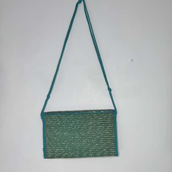 Blue Woven Wristlet with Sequin Detail Finish - Picture 5 of 6